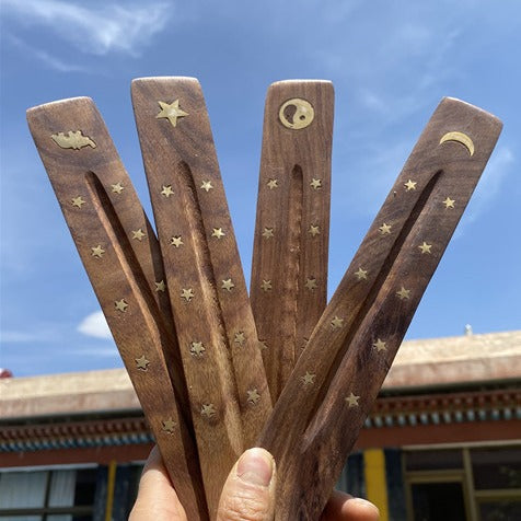 Nepalese handmade wooden incense holders for stick incense