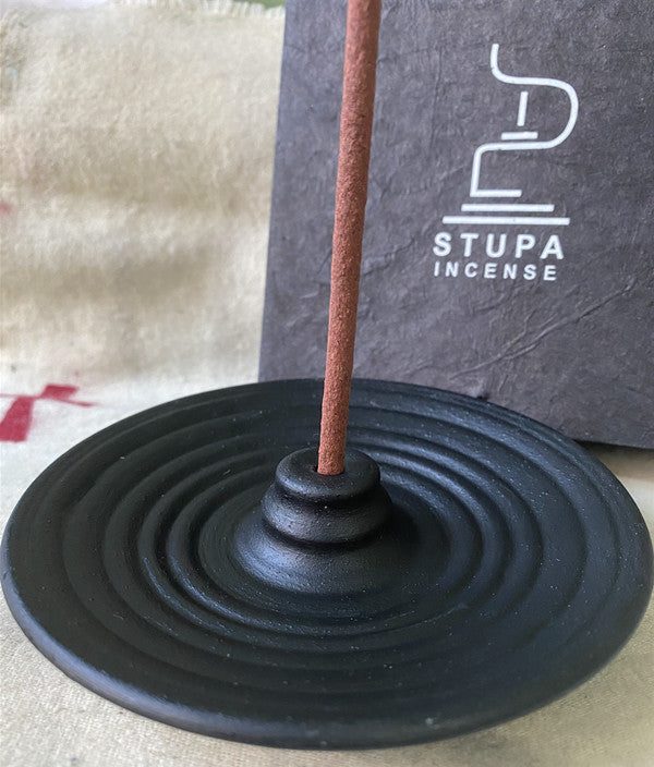 STUPA Incense Holder Handmade Black Clay Pottery from Bhaktapur